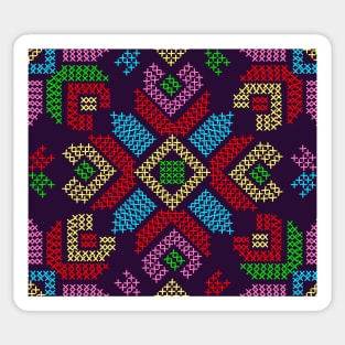 Cross Stitch Flowers Sticker